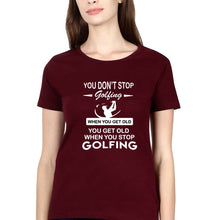 Load image into Gallery viewer, Golf T-Shirt for Women-Maroon-Ektarfa.online
