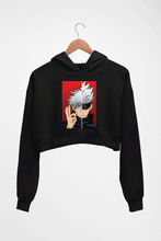 Load image into Gallery viewer, Sukuna Anime Crop HOODIE FOR WOMEN-Black-Ektarfa.online
