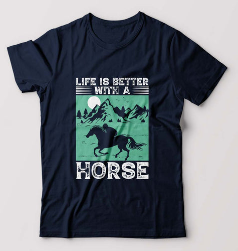 Horse Riding T-Shirt for Men-Navy Blue-Ektarfa.online