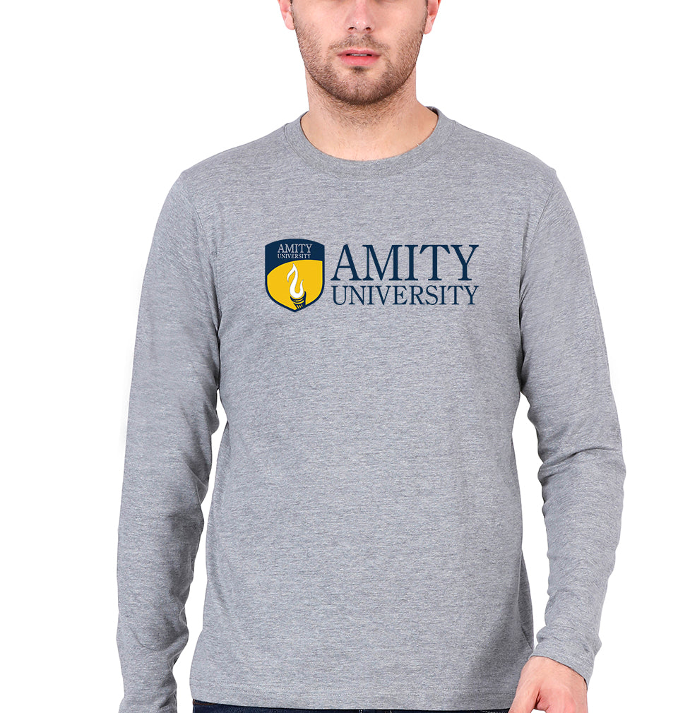 Amity Full Sleeves T-Shirt for Men-Grey Melange-Ektarfa.online