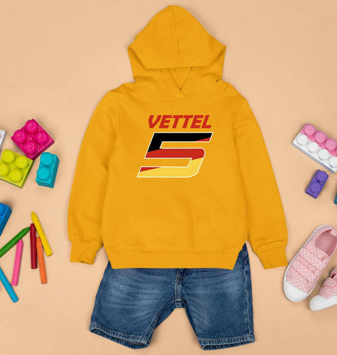 Sebastian Vettel F1 Kids Hoodie for Boy/Girl-Mustard Yellow-Ektarfa.online