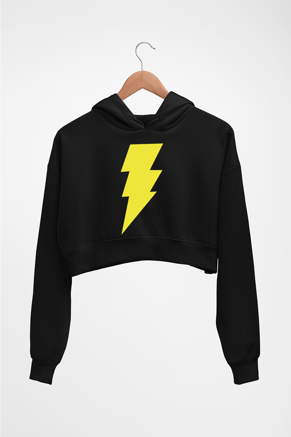 Black Adam Crop HOODIE FOR WOMEN-Black-Ektarfa.online