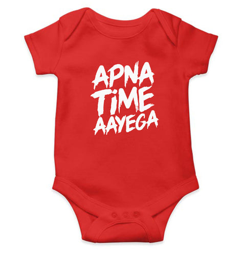 Apna Time Aayega Kids Romper For Baby Boy/Girl-0-5 Months(18 Inches)-Red-Ektarfa.online