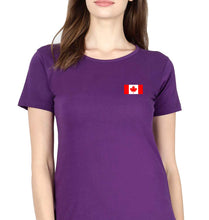Load image into Gallery viewer, Canada Flag T-Shirt for Women-Purple-Ektarfa.online
