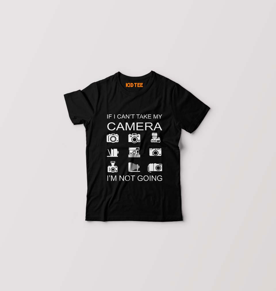 Camera Kids T-Shirt for Boy/Girl-Black-Ektarfa.online
