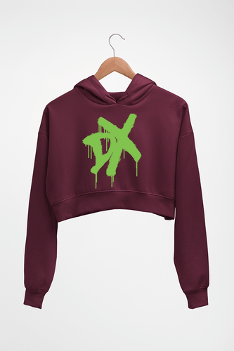 DX WWE Crop HOODIE FOR WOMEN-Maroon-Ektarfa.online