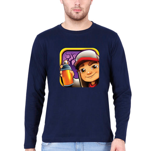 Subway Surfers Full Sleeves T-Shirt for Men-Navy Blue-Ektarfa.online