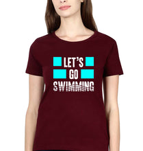 Load image into Gallery viewer, Swimming T-Shirt for Women-Maroon-Ektarfa.online
