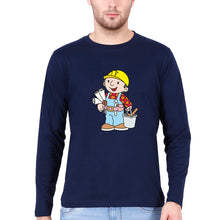 Load image into Gallery viewer, Bob the Builder Full Sleeves T-Shirt for Men-Navy Blue-Ektarfa.online

