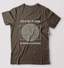 Load image into Gallery viewer, Life T-Shirt for Men-S(38 Inches)-Olive Green-Ektarfa.online
