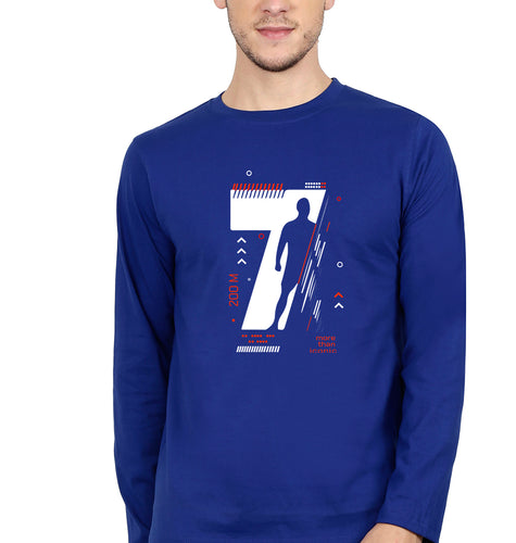 Cristiano Ronaldo CR7Full Sleeves T-Shirt for Men-Royal blue-Ektarfa.online