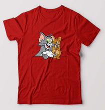 Load image into Gallery viewer, Tom and Jerry T-Shirt for Men-S(38 Inches)-Red-Ektarfa.online
