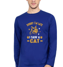 Load image into Gallery viewer, Cat Lover Full Sleeves T-Shirt for Men-Royal Blue-Ektarfa.online
