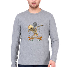 Load image into Gallery viewer, Dab Skull Full Sleeves T-Shirt for Men-S(38 Inches)-Grey Melange-Ektarfa.online
