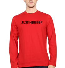 Load image into Gallery viewer, Justin Bieber Full Sleeves T-Shirt for Men-Red-Ektarfa.online
