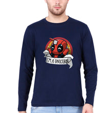 Load image into Gallery viewer, Deadpool Unicorn Full Sleeves T-Shirt for Men-Navy blue-Ektarfa.online
