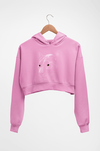Black Panther Crop HOODIE FOR WOMEN-Light Baby Pink-Ektarfa.online