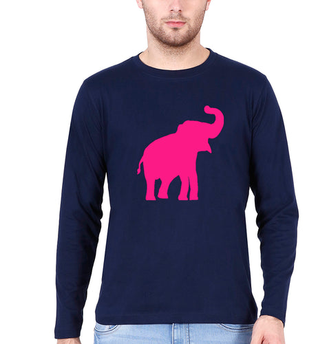 Pink Elephant Full Sleeves T-Shirt for Men-Navy Blue-Ektarfa.online