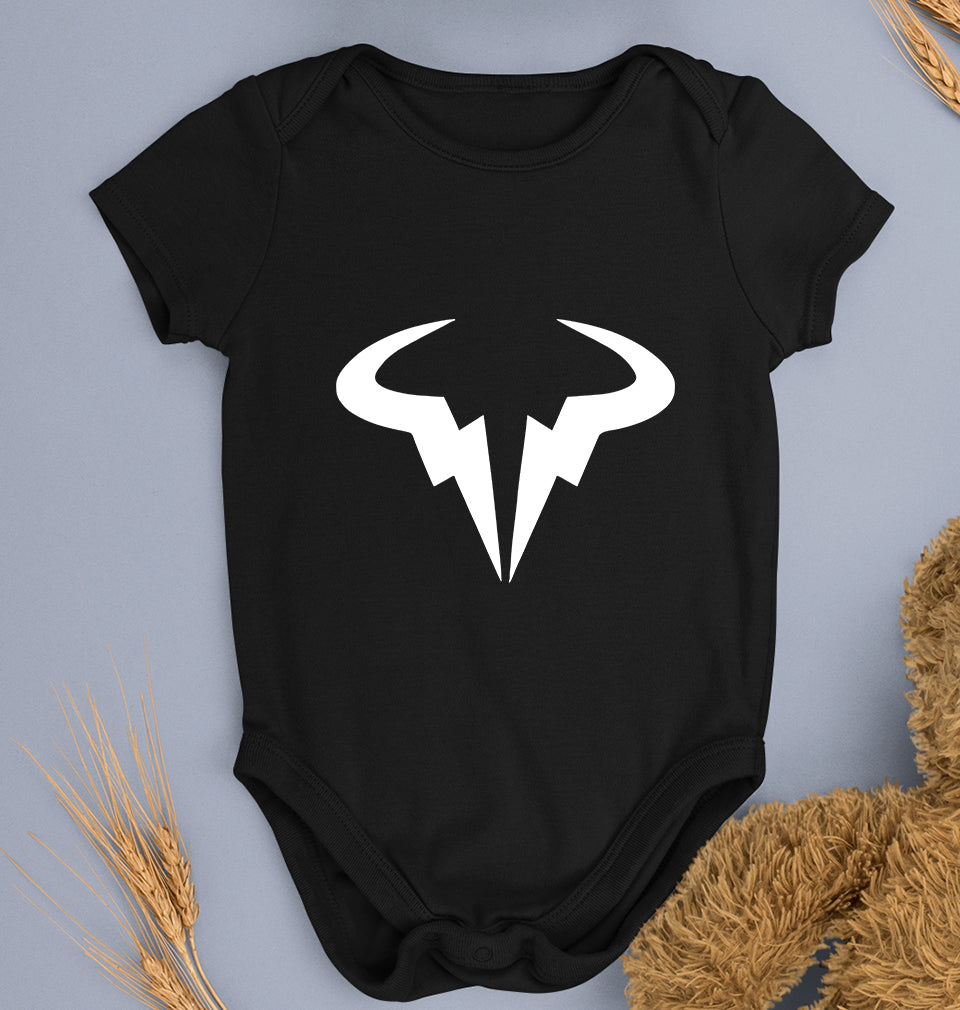 Rafael Nadal (RAFA) Kids Romper For Baby Boy/Girl-0-5 Months(18 Inches)-Black-Ektarfa.online