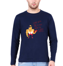 Load image into Gallery viewer, Gym Full Sleeves T-Shirt for Men-Navy Blue-Ektarfa.online
