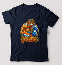 Load image into Gallery viewer, Aloha T-Shirt for Men-S(38 Inches)-Navy Blue-Ektarfa.online
