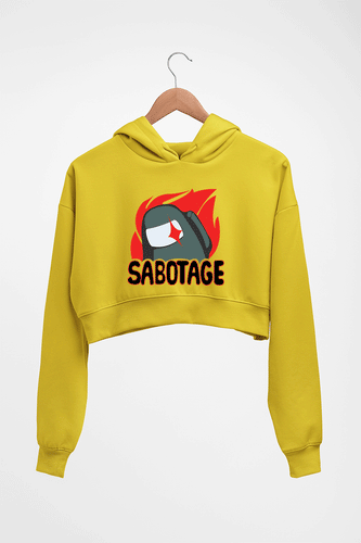 Among Us Crop HOODIE FOR WOMEN-Mustard Yellow-Ektarfa.online