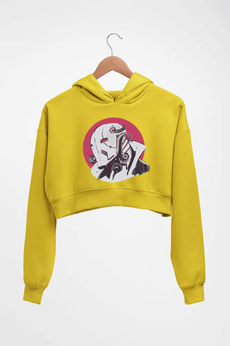 Cyberpunk Crop HOODIE FOR WOMEN-Mustard Yellow-Ektarfa.online