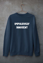 Load image into Gallery viewer, Impulsively Innocent Unisex Sweatshirt for Men/Women-S(40 Inches)-Navy Blue-Ektarfa.online
