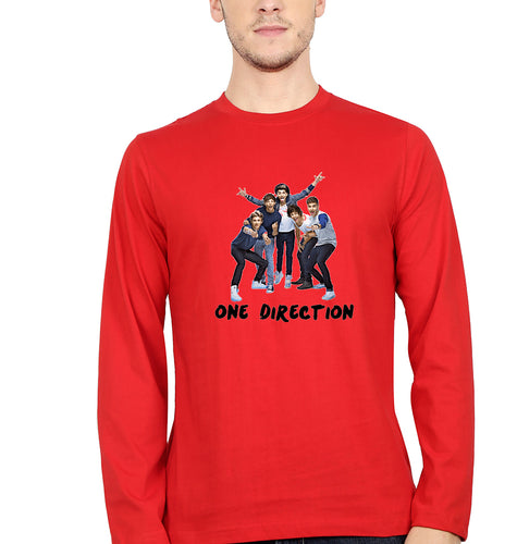 One Direction Full Sleeves T-Shirt for Men-Red-Ektarfa.online
