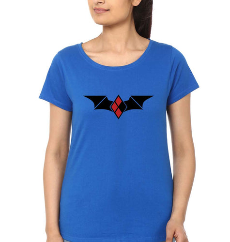 Batman and Harley Quinn T-Shirt for Women-Royal Blue-Ektarfa.online