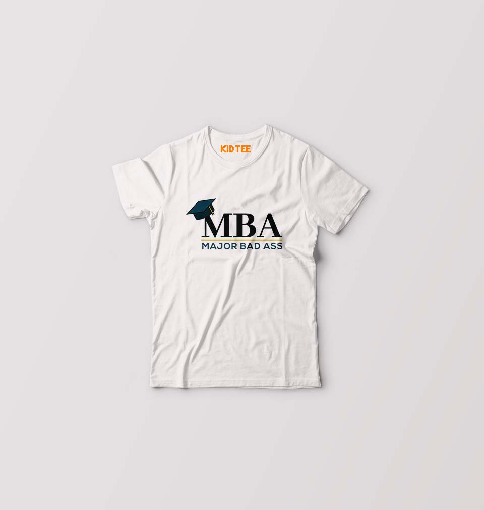 MBA Kids T-Shirt for Boy/Girl-White-Ektarfa.online