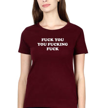 Load image into Gallery viewer, Funny Fuck T-Shirt for Women-XS(32 Inches)-Maroon-Ektarfa.online
