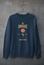 Load image into Gallery viewer, Be Unique Unisex Sweatshirt for Men/Women-S(40 Inches)-Navy Blue-Ektarfa.online
