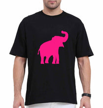 Load image into Gallery viewer, Pink Elephant Oversized T-Shirt for Men-Black-Ektarfa.online
