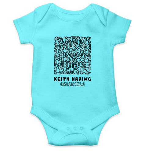 Keith Haring Kids Romper For Baby Boy/Girl-Sky Blue-Ektarfa.online
