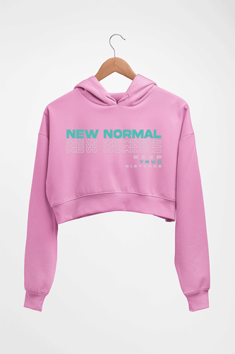 Corona New Normal Crop HOODIE FOR WOMEN-Light Baby Pink-Ektarfa.online