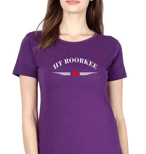 IIT Roorkee T-Shirt for Women-XS(32 Inches)-Purple-Ektarfa.online