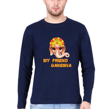 Load image into Gallery viewer, Ganpati JI(Ganesh) Full Sleeves T-Shirt for Men-Navy Blue-Ektarfa.online
