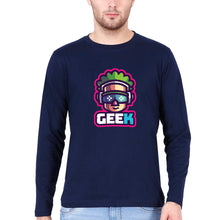 Load image into Gallery viewer, Geek Full Sleeves T-Shirt for Men-Navy Blue-Ektarfa.online
