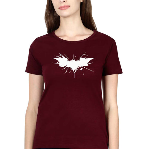 Batman Superhero T-Shirt for Women-Maroon-Ektarfa.online