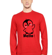 Load image into Gallery viewer, Penguin Hello Full Sleeves T-Shirt for Men-Red-Ektarfa.online
