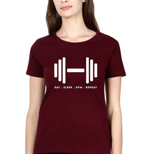 Load image into Gallery viewer, Gym T-Shirt for Women-Maroon-Ektarfa.online
