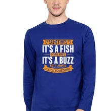 Load image into Gallery viewer, Fishing Full Sleeves T-Shirt for Men-Royal blue-Ektarfa.online
