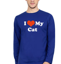 Load image into Gallery viewer, I Love My Cat Full Sleeves T-Shirt for Men-Royal Blue-Ektarfa.online
