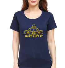 Load image into Gallery viewer, Gym Lift T-Shirt for Women-XS(32 Inches)-Navy Blue-Ektarfa.online

