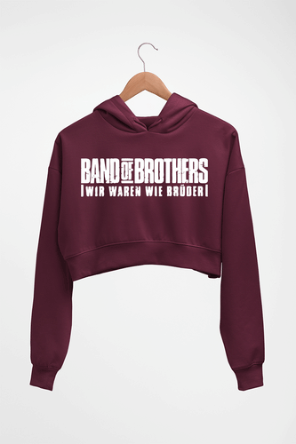 Band of Brothers Crop HOODIE FOR WOMEN-Maroon-Ektarfa.online