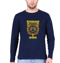 Load image into Gallery viewer, Psychedelic Love Full Sleeves T-Shirt for Men-S(38 Inches)-Navy Blue-Ektarfa.online
