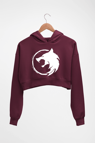 The Witcher Crop HOODIE FOR WOMEN-Maroon-Ektarfa.online