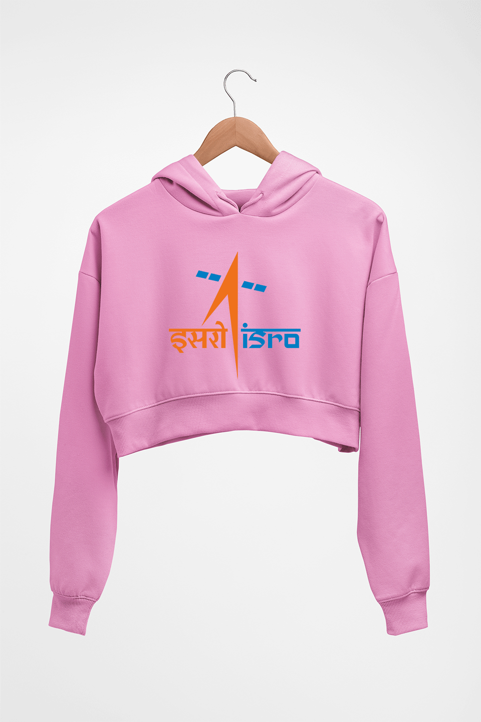 Isro Crop HOODIE FOR WOMEN-Light Baby Pink-Ektarfa.online