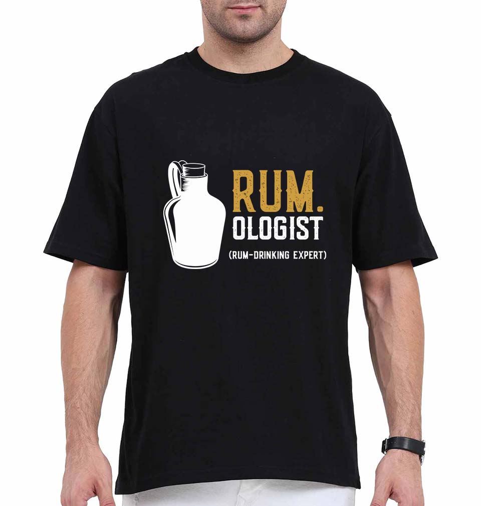 Rum Oversized T-Shirt for Men-Black-Ektarfa.online